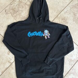 COACHELLA Music Festival Black Hoodie Sweatshirt with Astronaut Graphic Size L